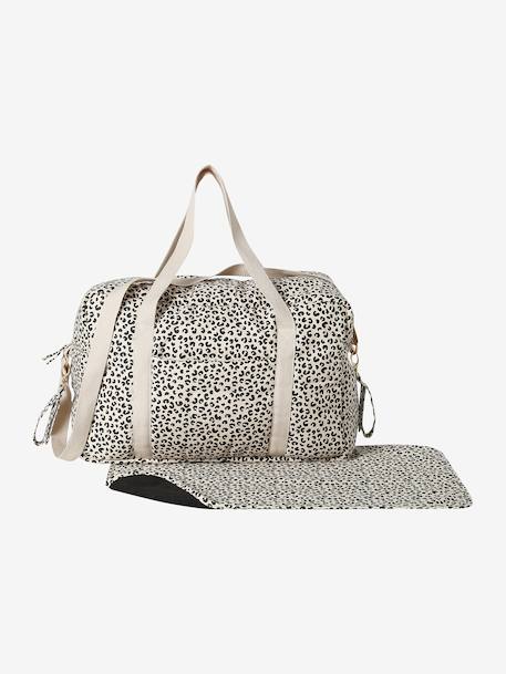 Luiertas Canvas club luipaard beige, bedrukt+touw - vertbaudet enfant 