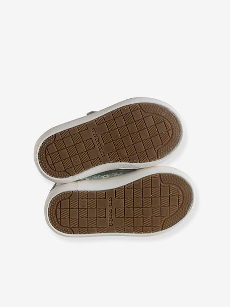 Stoffen tennisschoenen met klittenband voor babymeisjes groen madeliefjesprint+ijsblauw+paars, bedrukt+roze, bedrukt+veel roze+WIT - vertbaudet enfant 