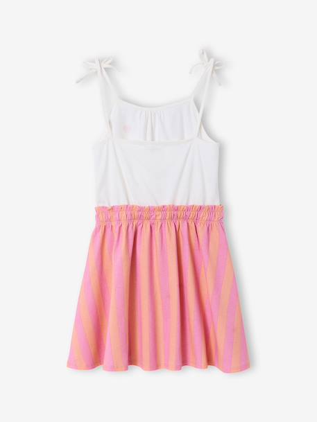 Meisjesjurk met fijne bretels marineblauw+oudroze - vertbaudet enfant 