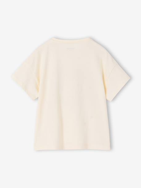 T-shirt met korte mouwen met hartjes ecru - vertbaudet enfant 