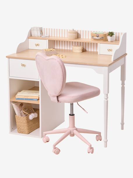 Houten kinderbureau met opbergruimtes ecru - vertbaudet enfant 