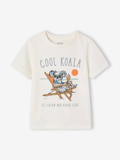 Jongensshirt met leuk dierenmotief groen+vanille - vertbaudet enfant 