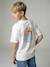 T-shirt met motief voor/achter, gewassen effect JONEN blauwgroen+ecru - vertbaudet enfant 