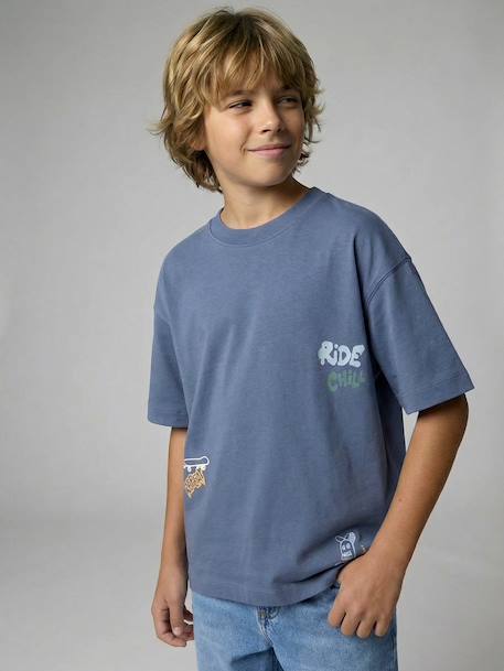 Set van 2 T-shirt met korte mouwen grijsblauw - vertbaudet enfant 