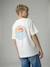 T-shirt met motief voor/achter, gewassen effect JONEN blauwgroen+ecru - vertbaudet enfant 
