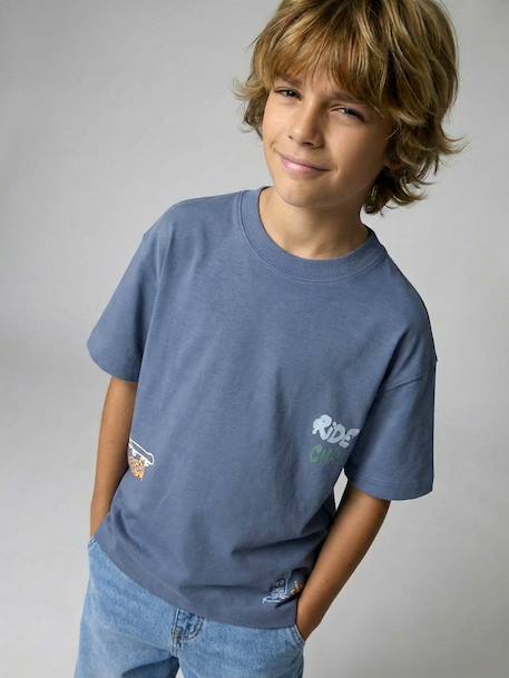 Set van 2 T-shirt met korte mouwen grijsblauw - vertbaudet enfant 