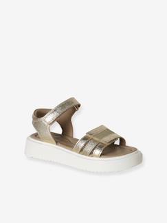 -Leren sandalen met klittenband voor meisjes
