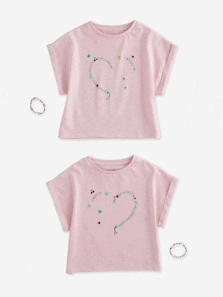 Set T-shirt en armbanden beste vrienden lila - vertbaudet enfant 