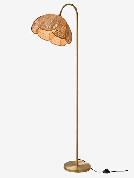 Rotan bloem metalen vloerlamp goud - vertbaudet enfant 