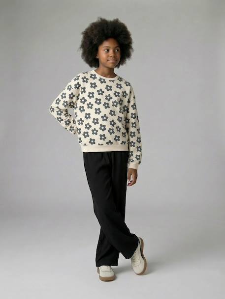 Sweater met wijde pasvorm bruin+marineblauw+vanille - vertbaudet enfant 