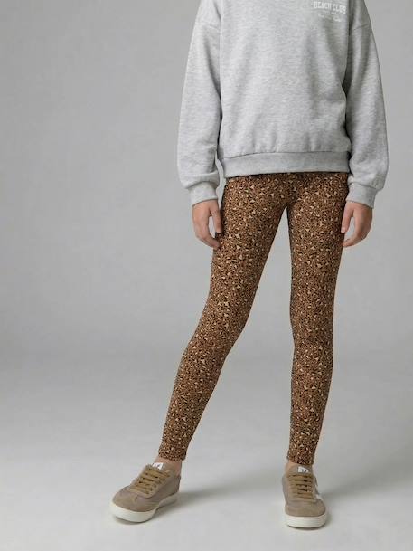 Lange legging met print bruin - vertbaudet enfant 