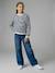Wijde broek denim voor meisjes denimgrijs+lichtblauw+middenblauw - vertbaudet enfant 