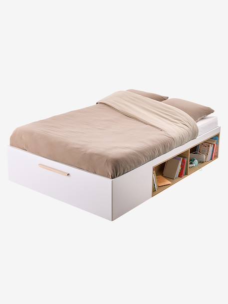 Tweepersoonsbed met opbergruimte 140x190cm wit - vertbaudet enfant 
