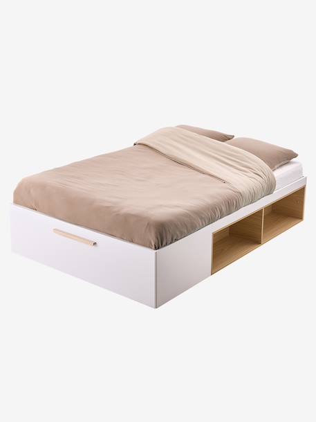 Tweepersoonsbed met opbergruimte 140x190cm wit - vertbaudet enfant 