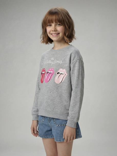 Sweater meisje ROLLING STONES gemêleerd grijs - vertbaudet enfant 