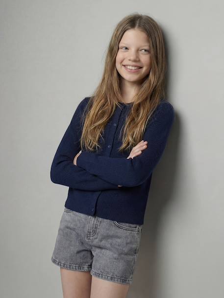 Vest meisje marineblauw+saliegroen - vertbaudet enfant 