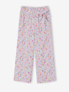 -Wijde meisjesbroek met bloemenprint
