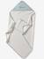 Badcape van katoengaas, personaliseerbaar, en washandje MARGUERITE blauw, bedrukt - vertbaudet enfant 