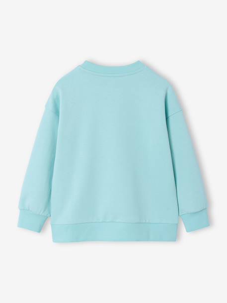 Sweater met ronde hals en lange mouwen blauwgroen+lichtgeel+mango - vertbaudet enfant 