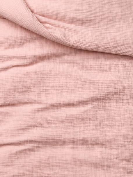 Bedset dekbedovertrek en kussensloop in Ã©Ã©n kleur oudroze+saliegroen - vertbaudet enfant 