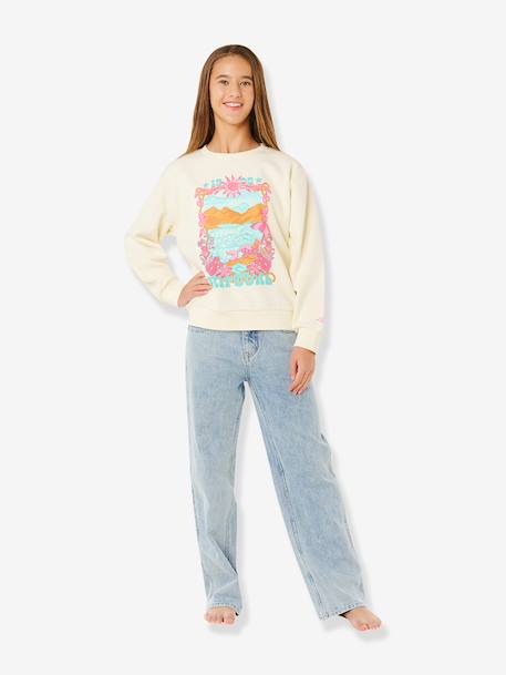 Sweater Sunshine Squad voor meisjes ecru - vertbaudet enfant 