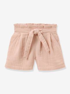 Meisje-Meisjesshort met ceintuur in de taille