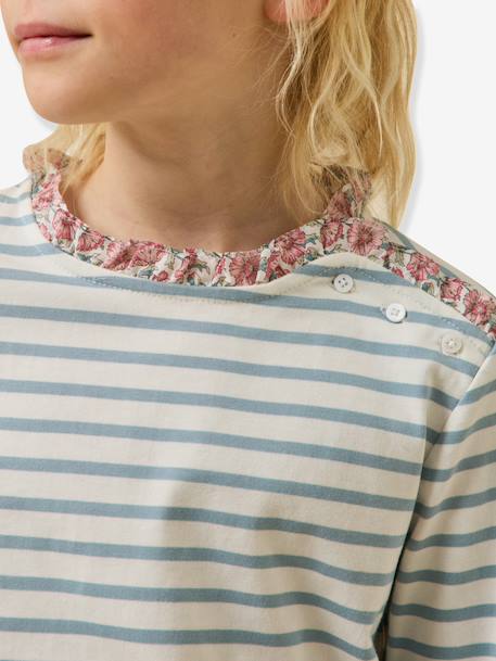 T-shirt met lange mouwen in maritieme stijl lichtroze. - vertbaudet enfant 