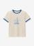 T-shirt met contrasterende kraag voor jongens ecru - vertbaudet enfant 
