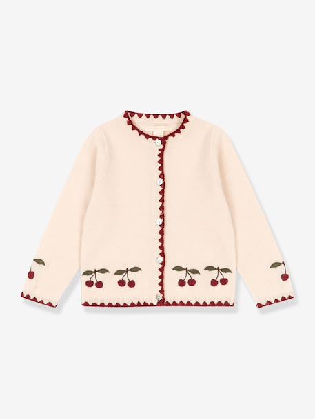 Vest met geborduurde kersen beige - vertbaudet enfant 