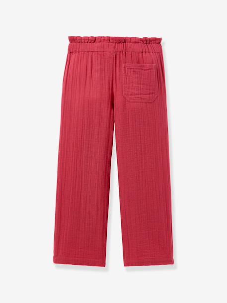 Broek met riem voor meisjes grenadine - vertbaudet enfant 