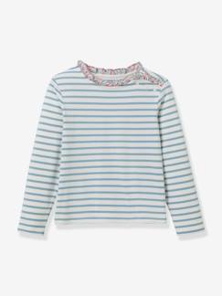 Meisje-T-shirt met lange mouwen in maritieme stijl