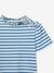 T-shirt met strepen voor meisjes lichtblauw - vertbaudet enfant 