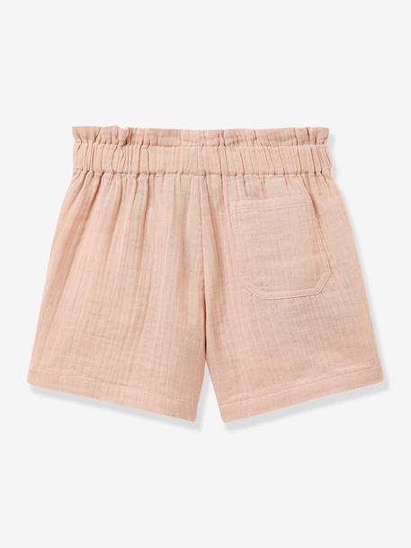 Meisjesshort met ceintuur in de taille lichtroze - vertbaudet enfant 