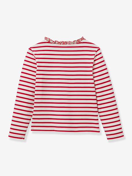 T-shirt met lange mouwen en strepen rood - vertbaudet enfant 