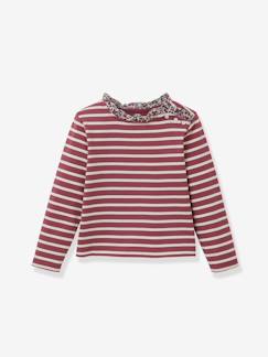 T-shirt matroos voor meisjes Liberty stof biologisch katoen CYRILLUS  - vertbaudet enfant