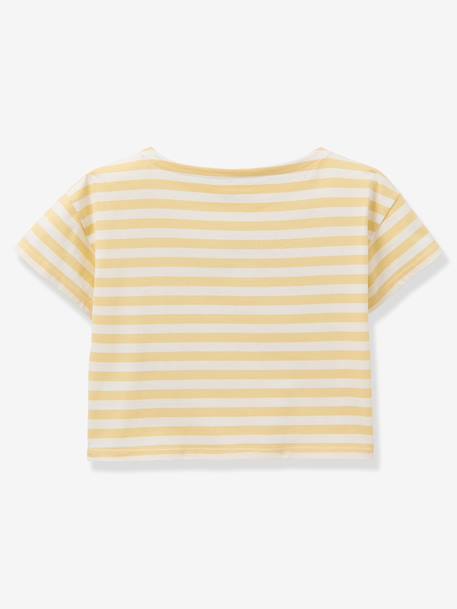 Gestreept t-shirt met droommotief voor meisjes lichtgroen - vertbaudet enfant 