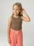 Meisjessweater in ribstof beige+blauw, gestreept+ecru+saliegroen - vertbaudet enfant 