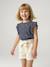 Meisjesshort in paperbag-stijl ecru+rozen - vertbaudet enfant 