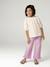 Blouse voor meisjes van katoengaas ecru+saliegroen+vanille - vertbaudet enfant 