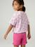 Cropped meisjesshirt met korte mouwen beige+ecru+roze (poederkleur) - vertbaudet enfant 