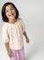 Blouse voor meisjes van katoengaas ecru+saliegroen+vanille - vertbaudet enfant 