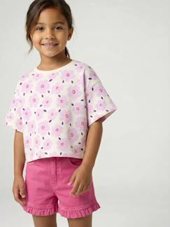 -Cropped meisjesshirt met korte mouwen