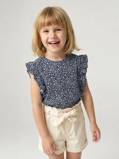 -T-shirt met korte mouwen en ruches voor meisjes