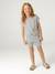 Set voor meisjes, t-shirt en short van fantasie breisel ecru+rozen - vertbaudet enfant 
