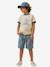 T-shirt met contrasterende kraag voor jongens ecru - vertbaudet enfant 