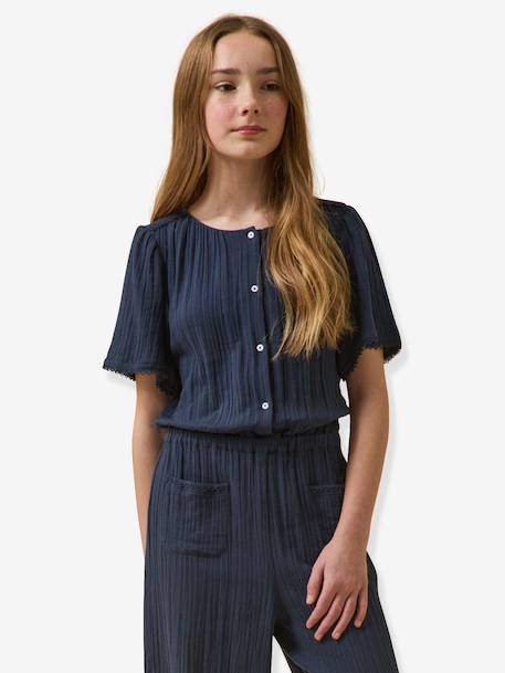 Babypakje van katoengaas marineblauw - vertbaudet enfant 