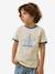 T-shirt met contrasterende kraag voor jongens ecru - vertbaudet enfant 