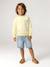 Sweater met ronde hals en lange mouwen blauwgroen+lichtgeel+mango - vertbaudet enfant 