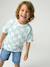 T-shirt met korte mouwen blauwgroen+wit - vertbaudet enfant 