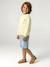 Sweater met ronde hals en lange mouwen blauwgroen+lichtgeel+mango - vertbaudet enfant 